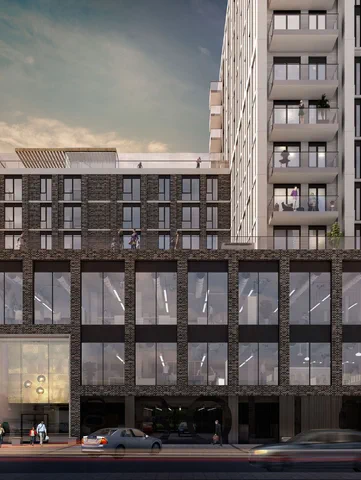 Scaffolding, mast climbers and hoists provided at 100 Bollo Lane
